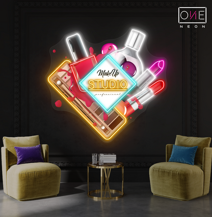 Enseigne lumineuse LED néon de studio de maquillage glamour