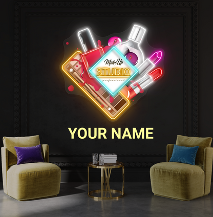 Enseigne lumineuse LED néon de studio de maquillage glamour