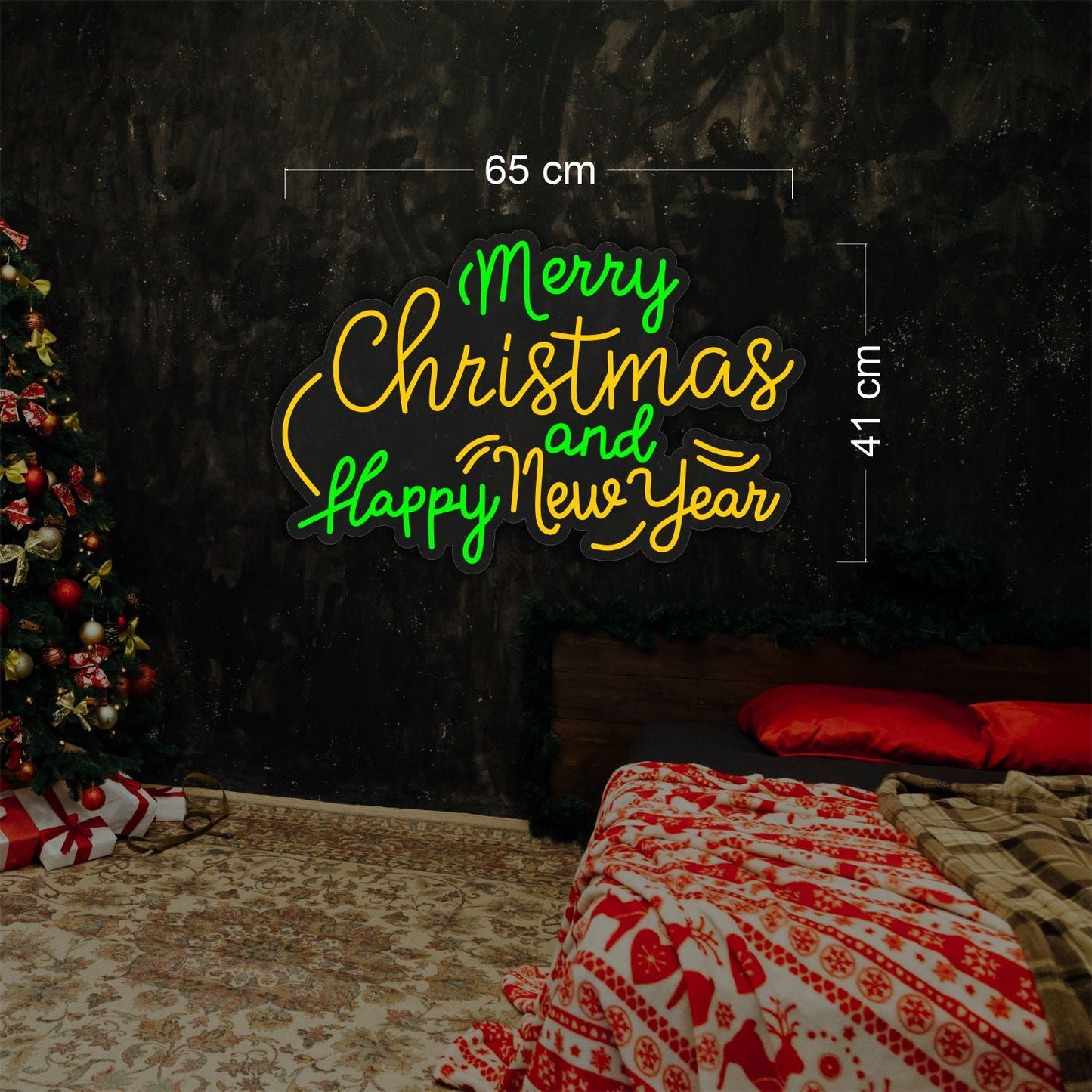 Joyeux Noël et Bonne Année LED Enseigne Néon