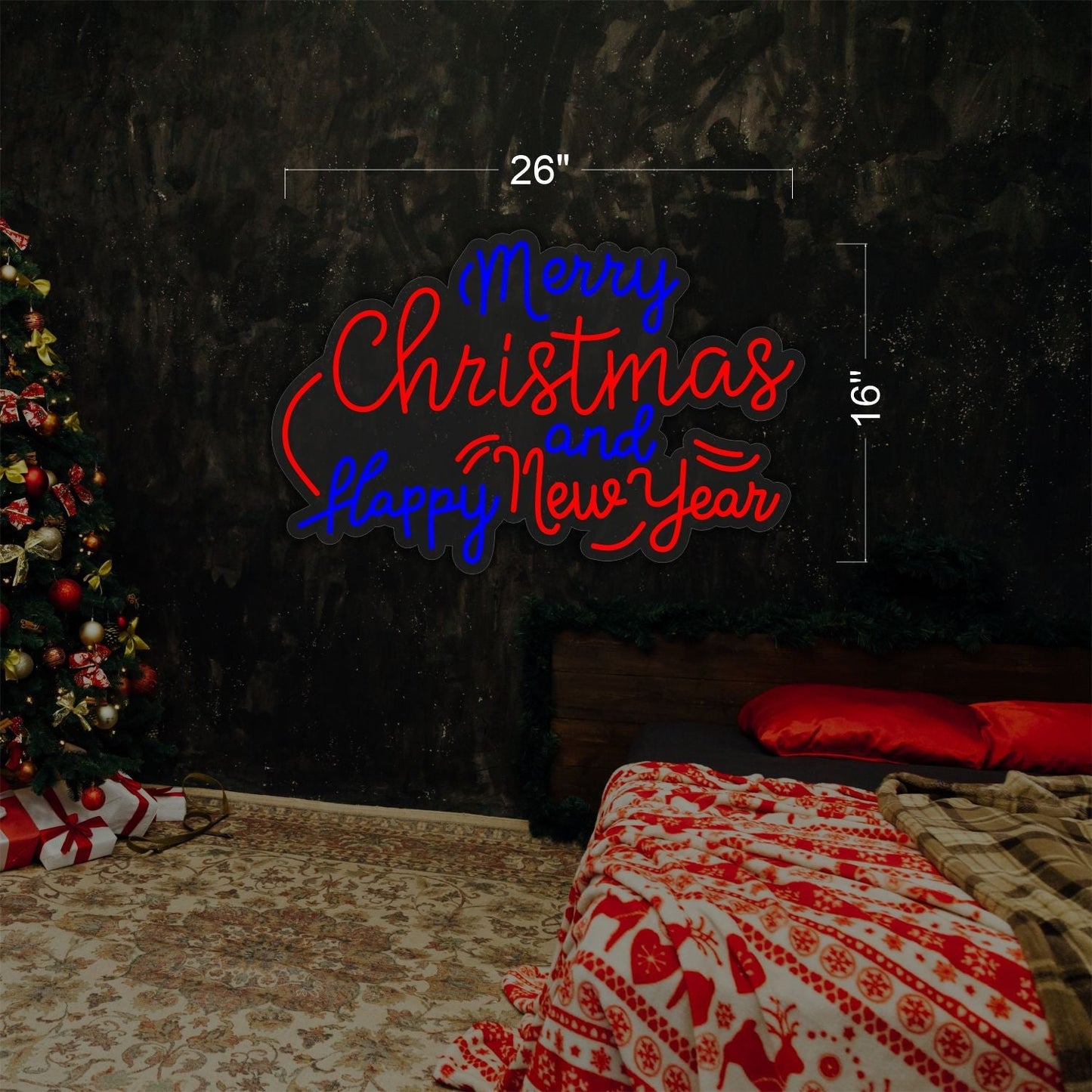 Joyeux Noël et Bonne Année LED Enseigne Néon