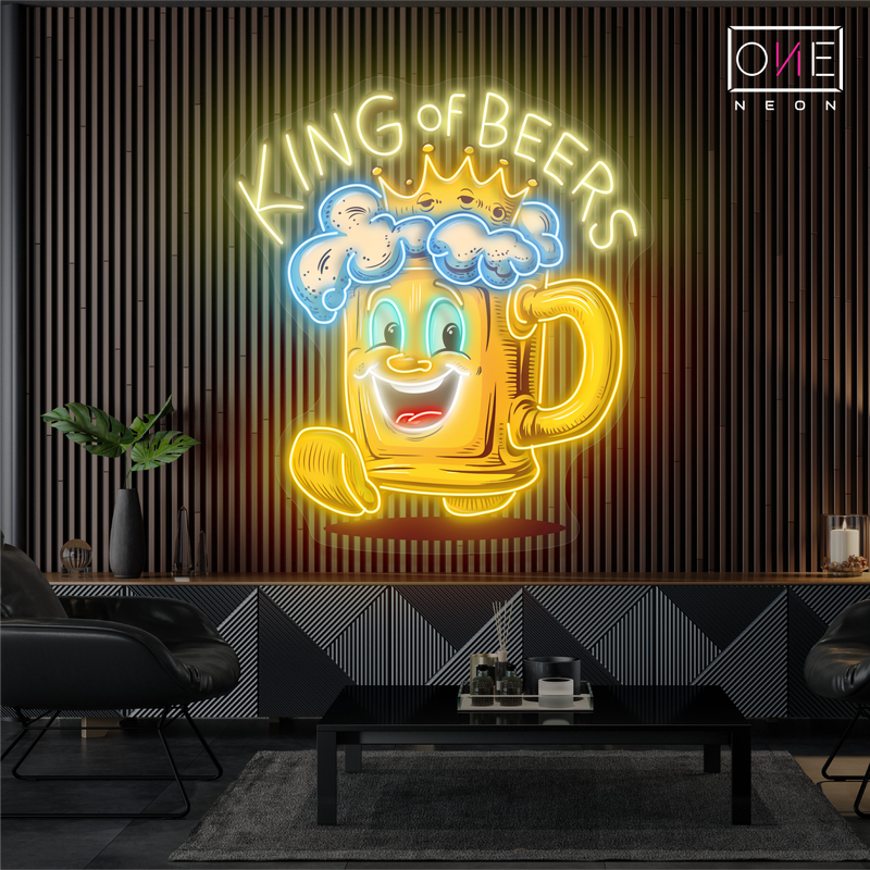 Enseigne au néon LED King Of Beers Artwork