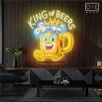 Enseigne au néon LED King Of Beers Artwork