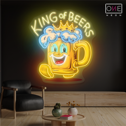 Enseigne au néon LED King Of Beers Artwork
