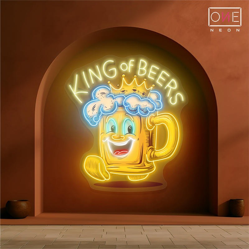 Enseigne au néon LED King Of Beers Artwork