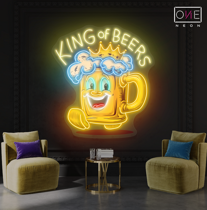 Enseigne au néon LED King Of Beers Artwork