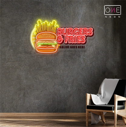 Enseigne néon LED Burgers & Frites