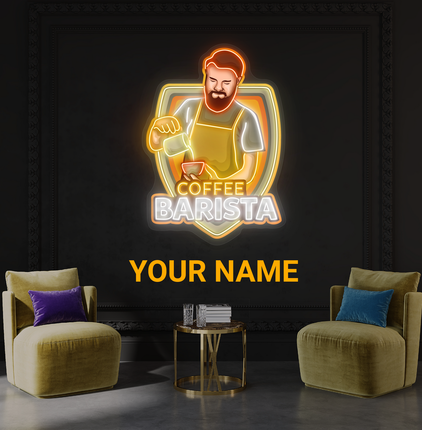 Enseigne LED néon Barista café