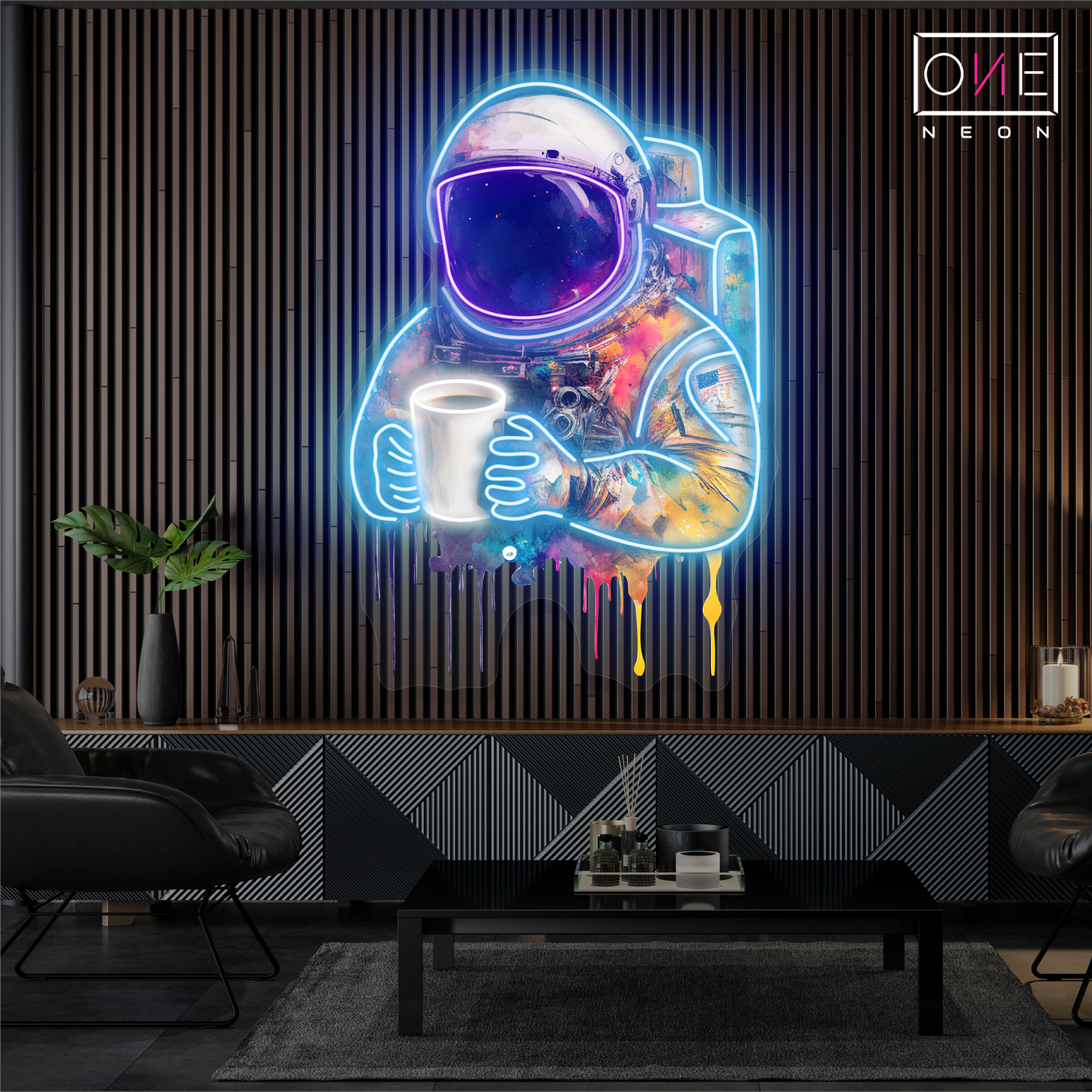 Enseigne néon LED murale Cosmic Coffee