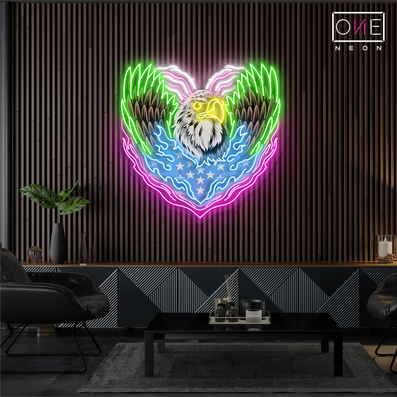 Enseigne lumineuse LED néon « Cœur d'aigle »