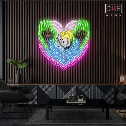 Enseigne lumineuse LED néon « Cœur d'aigle »