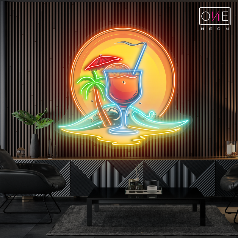 Enseigne néon LED cocktail « Brise du coucher de soleil »