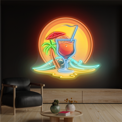 Enseigne néon LED cocktail « Brise du coucher de soleil »