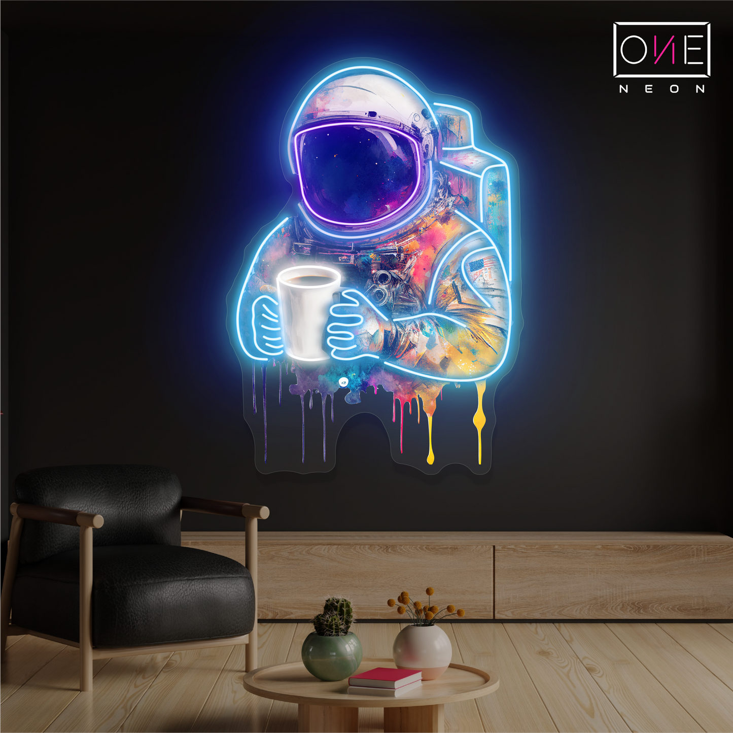 Enseigne néon LED murale Cosmic Coffee