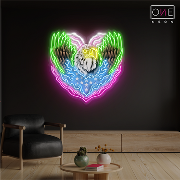 Enseigne lumineuse LED néon « Cœur d'aigle »