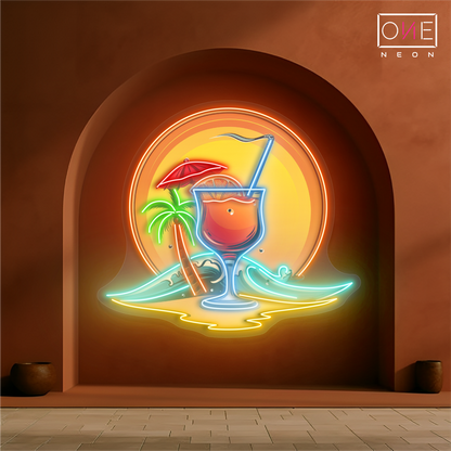Enseigne néon LED cocktail « Brise du coucher de soleil »