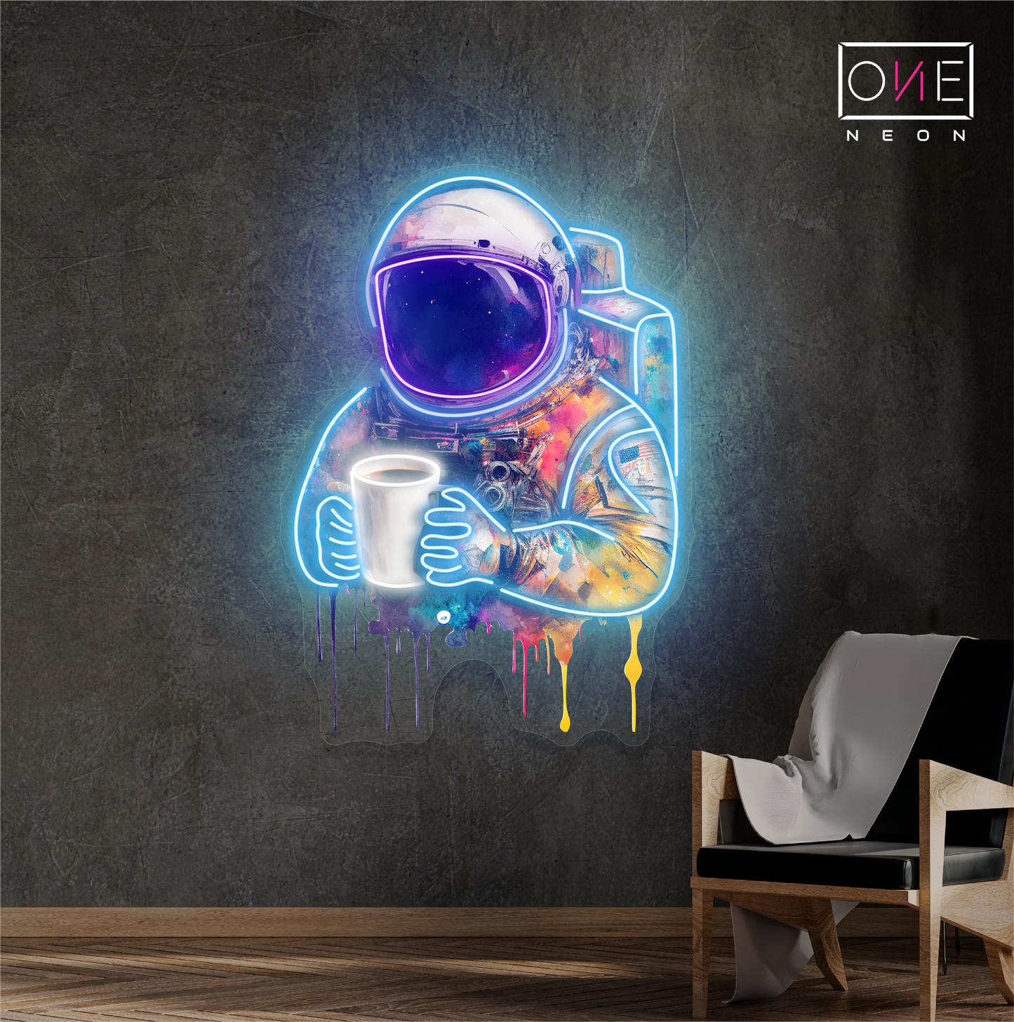 Enseigne néon LED murale Cosmic Coffee