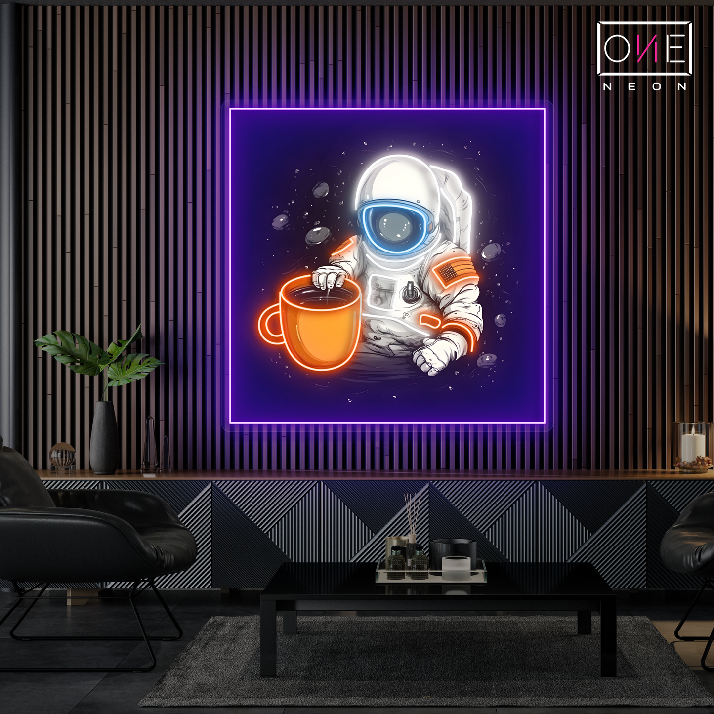Enseigne néon LED Artwork Café Astronaute
