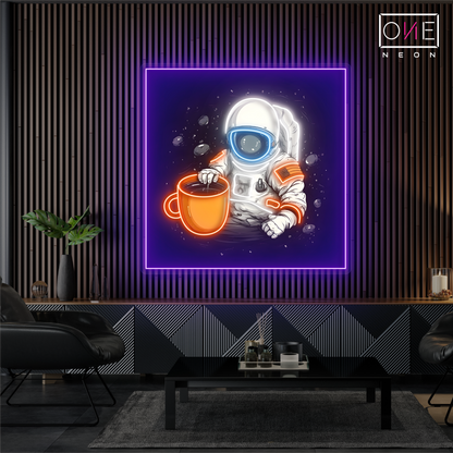 Enseigne néon LED Artwork Café Astronaute
