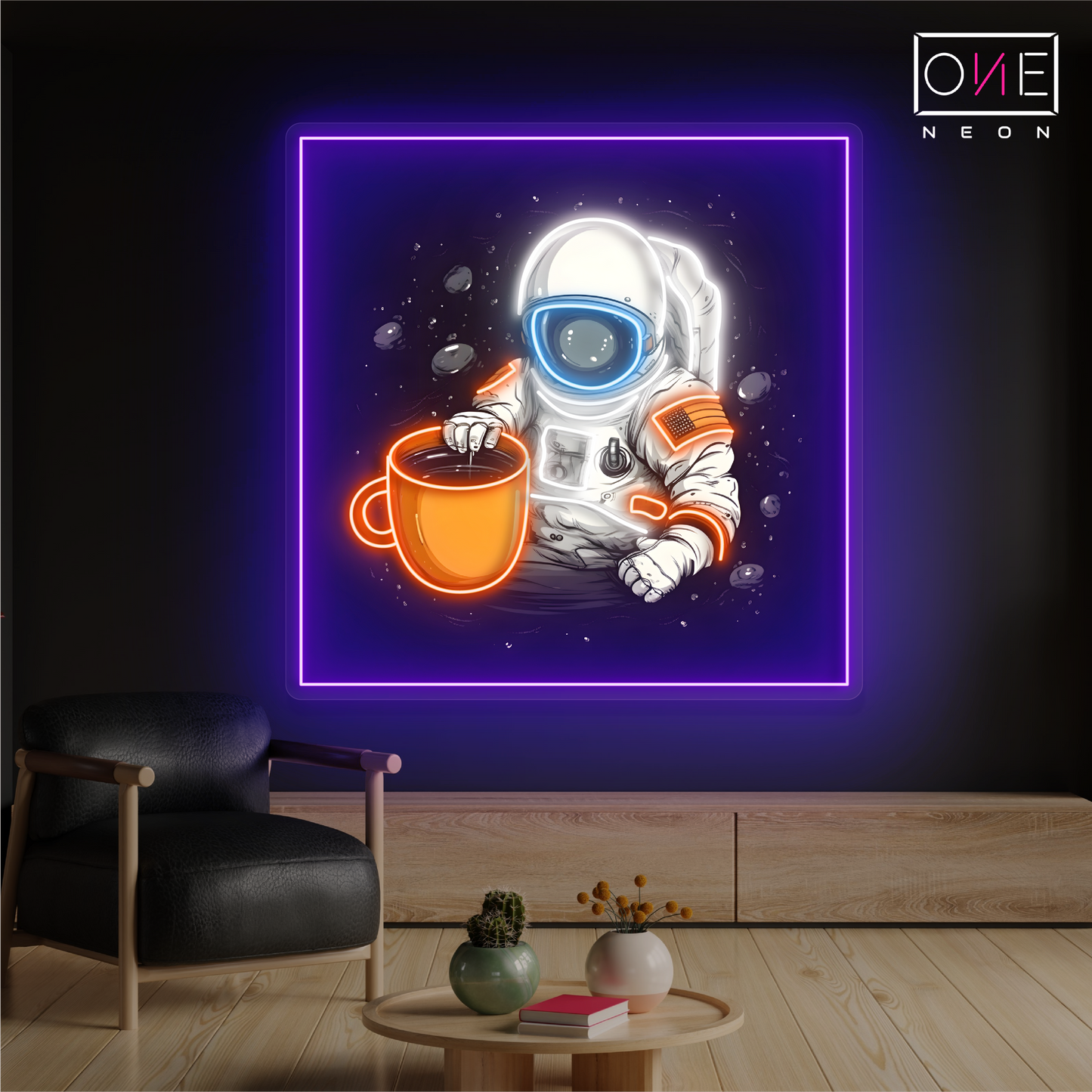 Enseigne néon LED Artwork Café Astronaute
