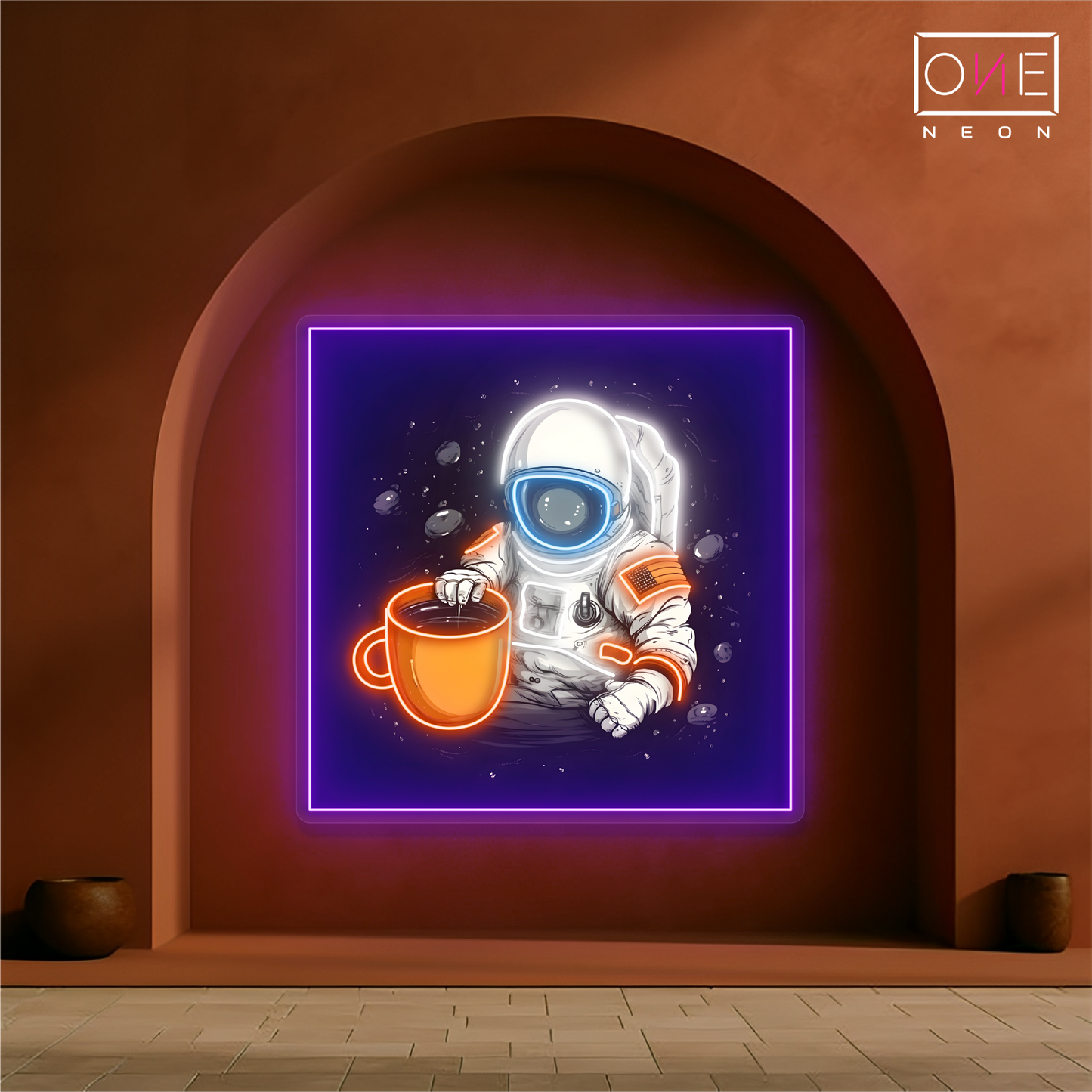 Enseigne néon LED Artwork Café Astronaute