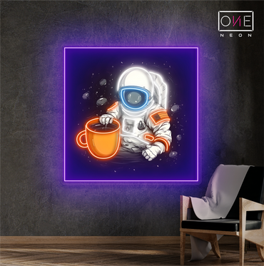 Enseigne néon LED Artwork Café Astronaute