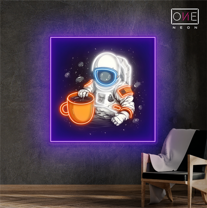 Enseigne néon LED Artwork Café Astronaute
