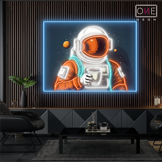 Enseigne néon LED "Cosmic Coffee Break Artwork"