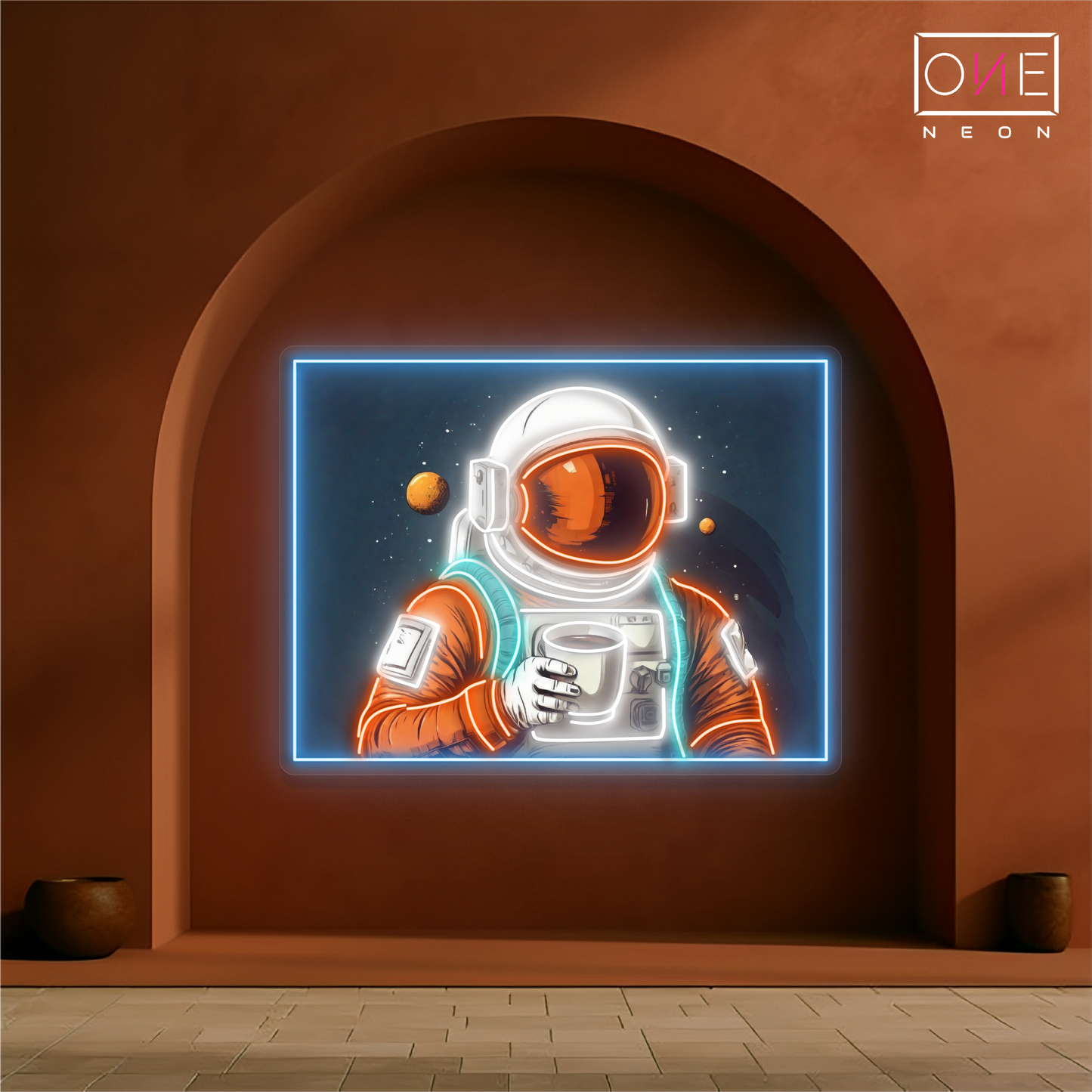 Enseigne néon LED "Cosmic Coffee Break Artwork"