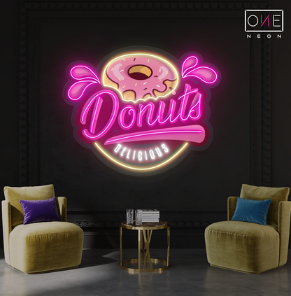 Enseigne Néon LED Donut Délicieux