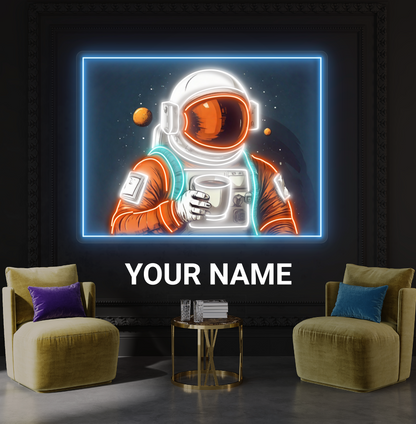 Enseigne néon LED "Cosmic Coffee Break Artwork"