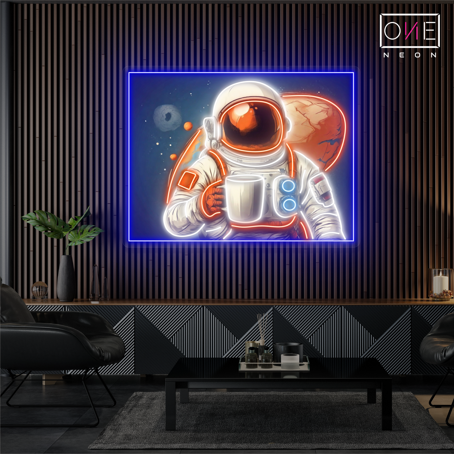 Enseigne lumineuse LED néon « Martian Coffee »