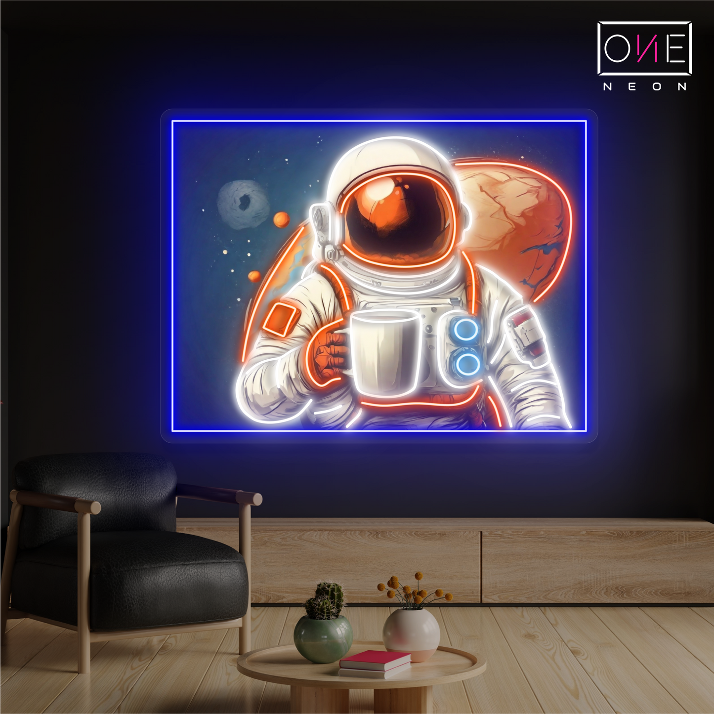 Enseigne lumineuse LED néon « Martian Coffee »