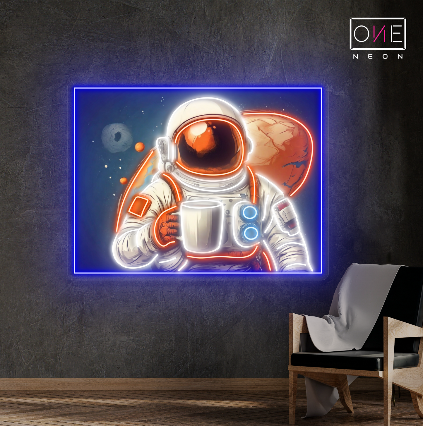 Enseigne lumineuse LED néon « Martian Coffee »