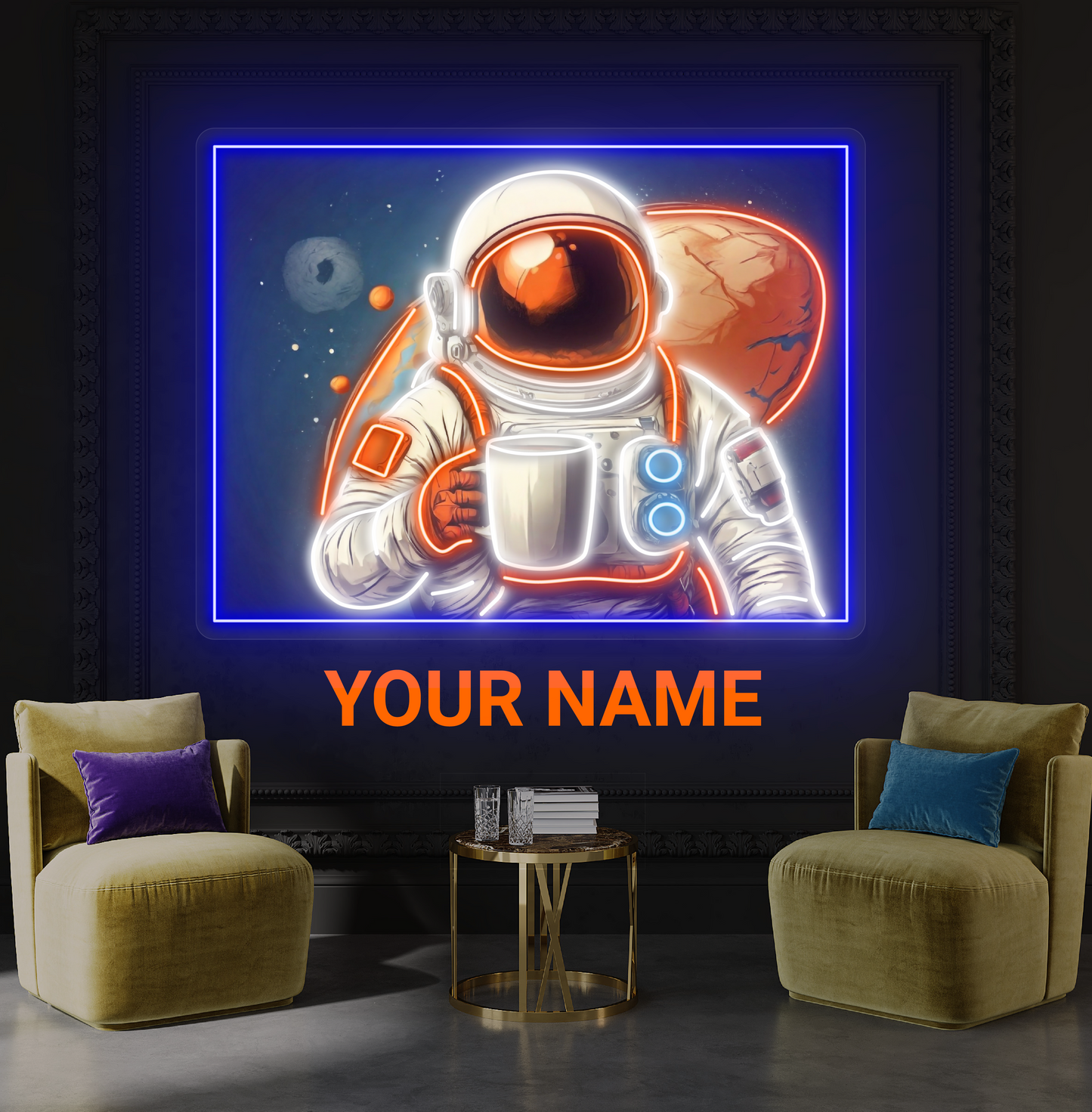 Enseigne lumineuse LED néon « Martian Coffee »