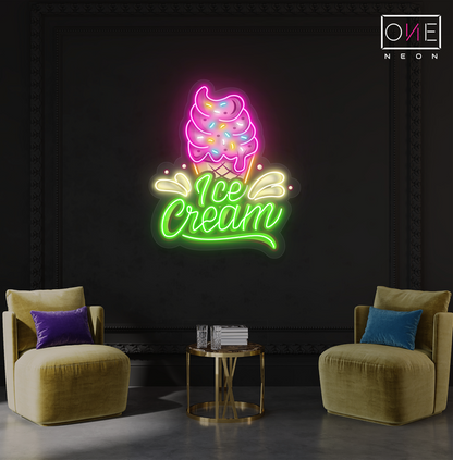 Enseigne Néon LED "Crème Glacée"
