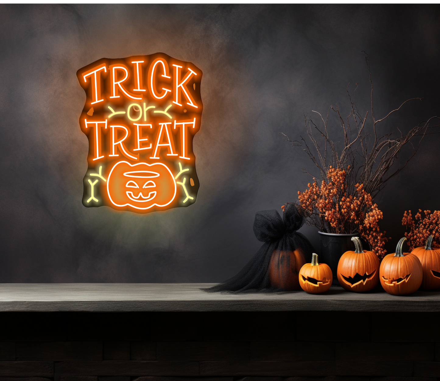 Enseigne LED Néon "Joyeux Halloween"