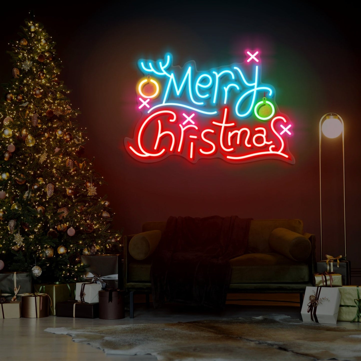 Enseigne néon LED Joyeux Noël