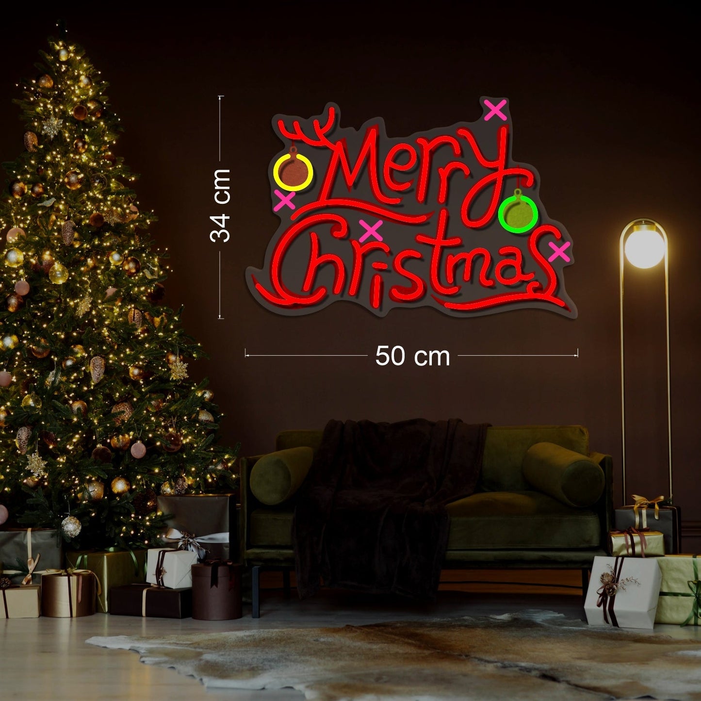 Enseigne néon LED Joyeux Noël