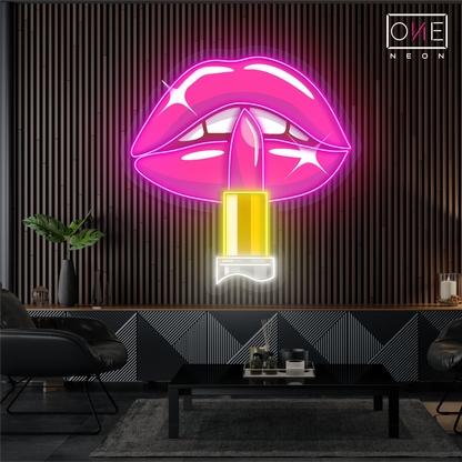 Enseigne néon LED œuvre d'art Luxe Lips
