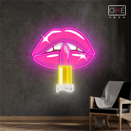 Enseigne néon LED œuvre d'art Luxe Lips