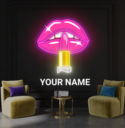 Enseigne néon LED œuvre d'art Luxe Lips