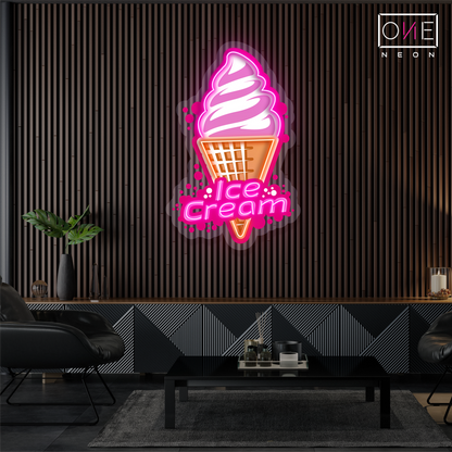 Enseigne néon LED Cône de crème glacée
