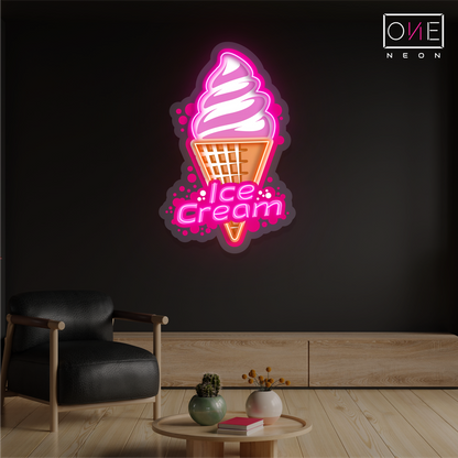 Enseigne néon LED Cône de crème glacée