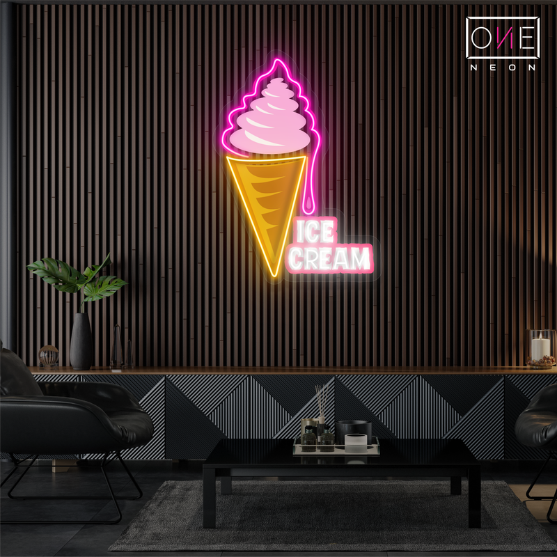 Enseigne néon LED Cône de crème glacée