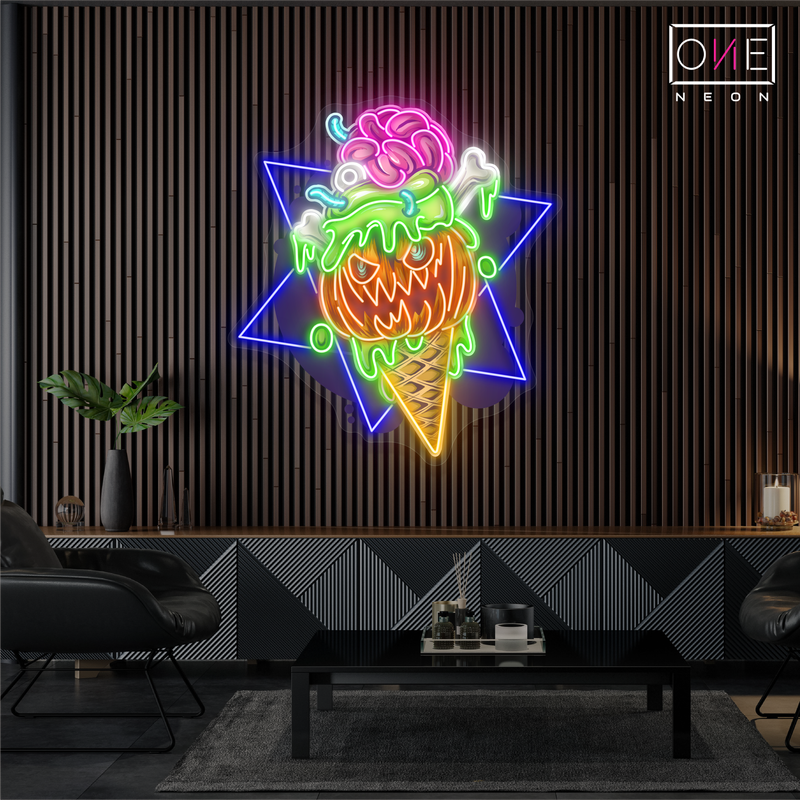 Enseigne néon LED fantôme en forme de cône