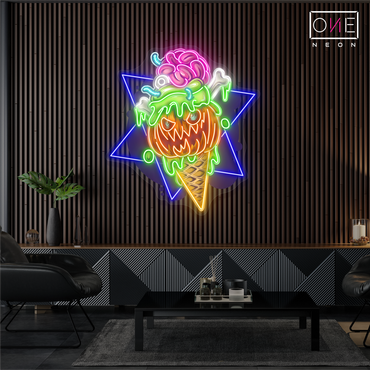 Enseigne néon LED fantôme en forme de cône
