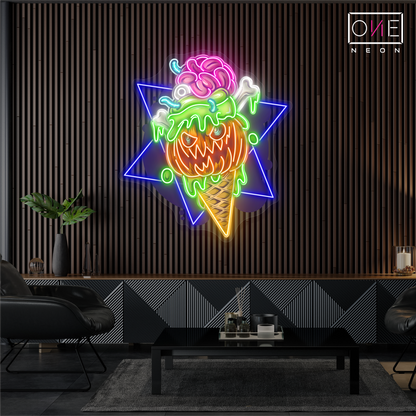 Enseigne néon LED fantôme en forme de cône