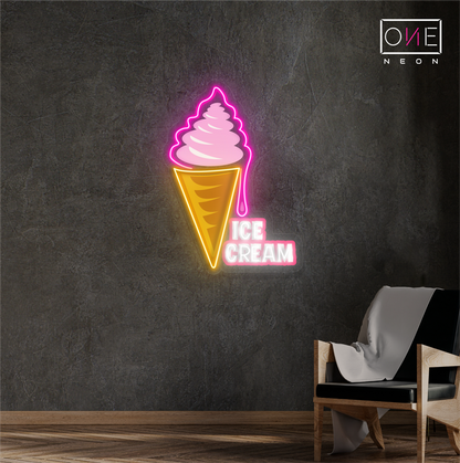 Enseigne néon LED Cône de crème glacée