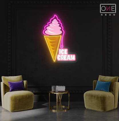 Enseigne néon LED Cône de crème glacée