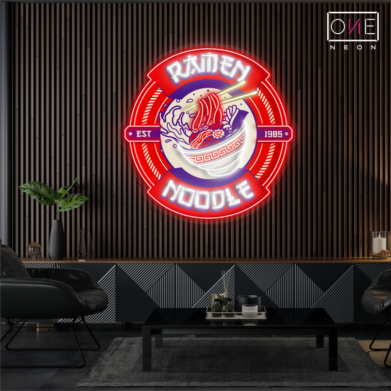Enseigne néon LED œuvre d'art nouilles ramen